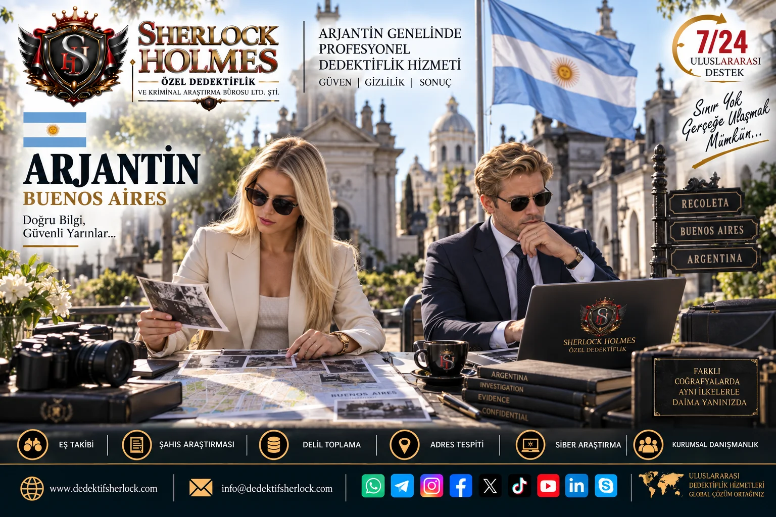 Arjantin Özel Dedektiflik Hizmetleri | Sherlock Holmes Uluslararası Araştırma Ağı
