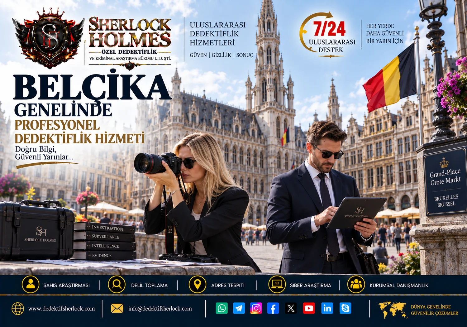 Belçika Özel Dedektiflik Hizmetleri | Sherlock Holmes Uluslararası Araştırma Ağı