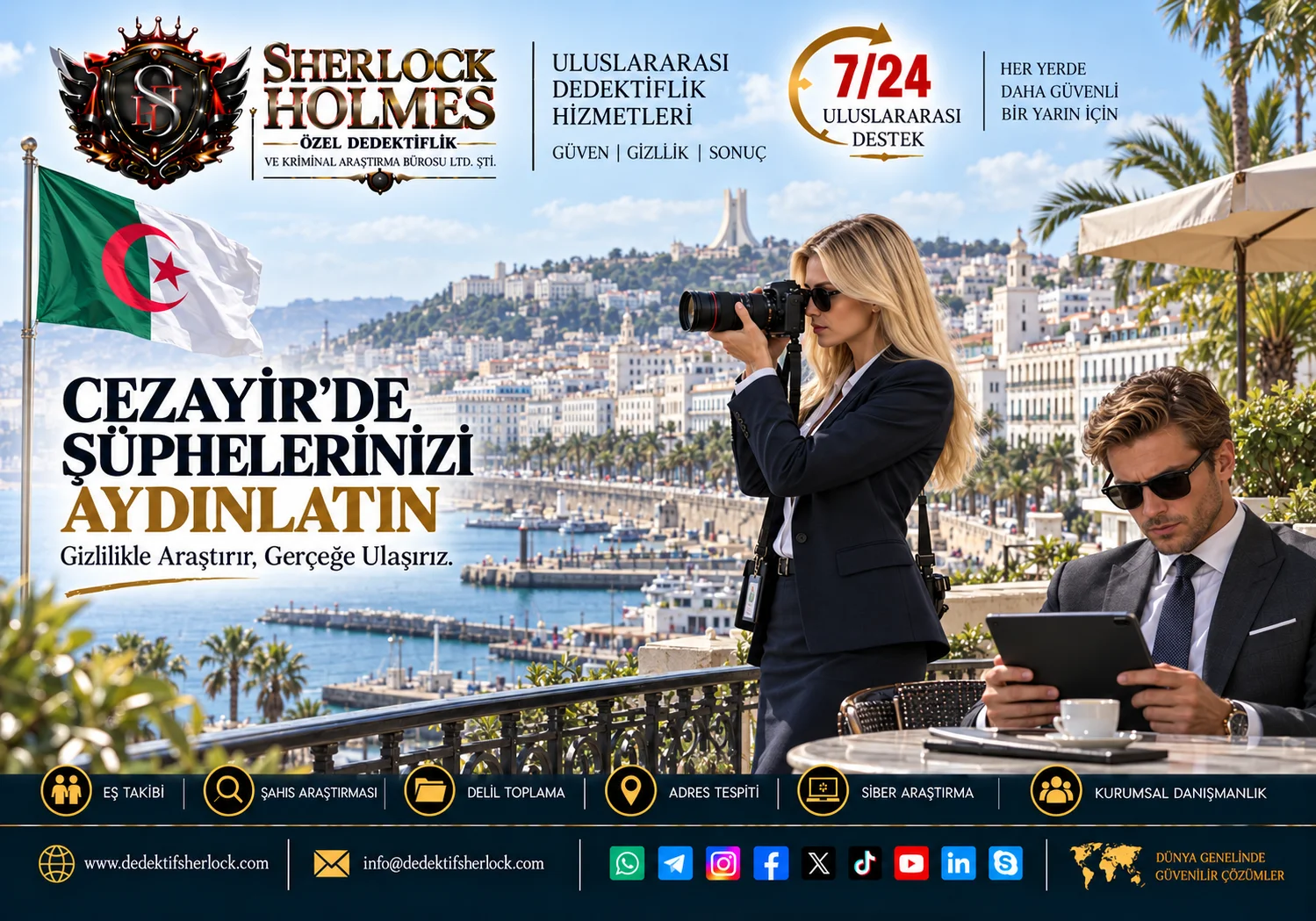 Cezayir Özel Dedektiflik Hizmetleri | Sherlock Holmes Uluslararası Araştırma Ağı
