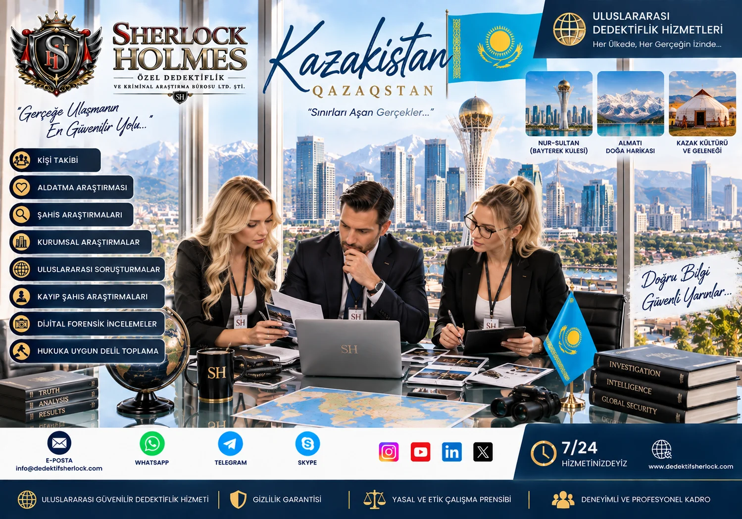 Kazakistan Özel Dedektiflik Hizmetleri | Profesyonel Araştırma ve Takip Çözümleri