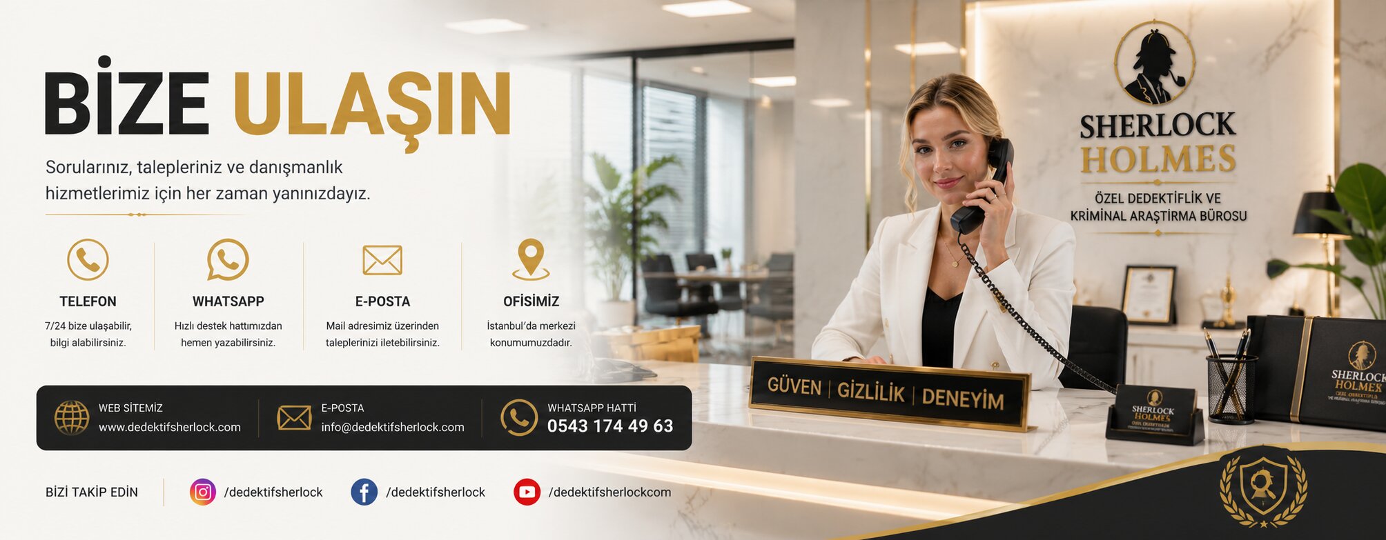 Sherlock Holmes Özel Dedektiflik ve Kriminal Araştırma Bürosu - İletişim Sayfası