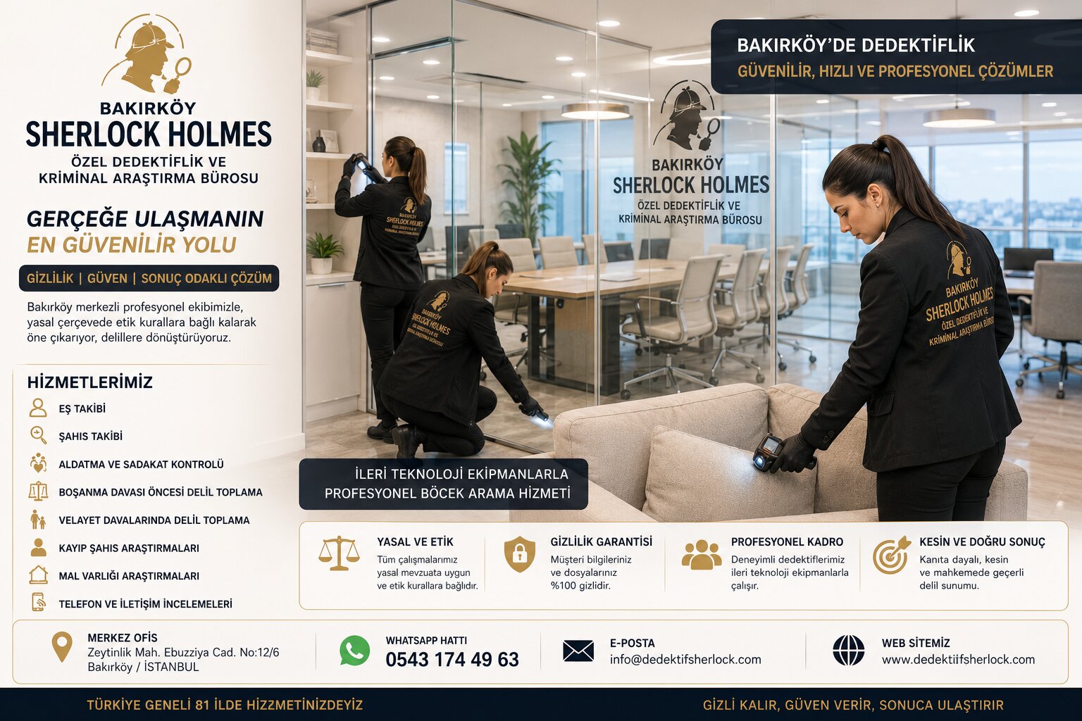 9. Bakırköy Dedektif İletişim: Sherlock Holmes Bürosu Telefon Numaraları