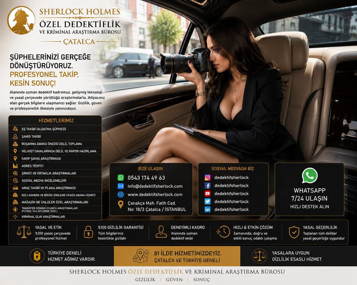 Çatalca Sherlock Holmes Özel Dedektiflik Bürosu | Hizmetlerimiz