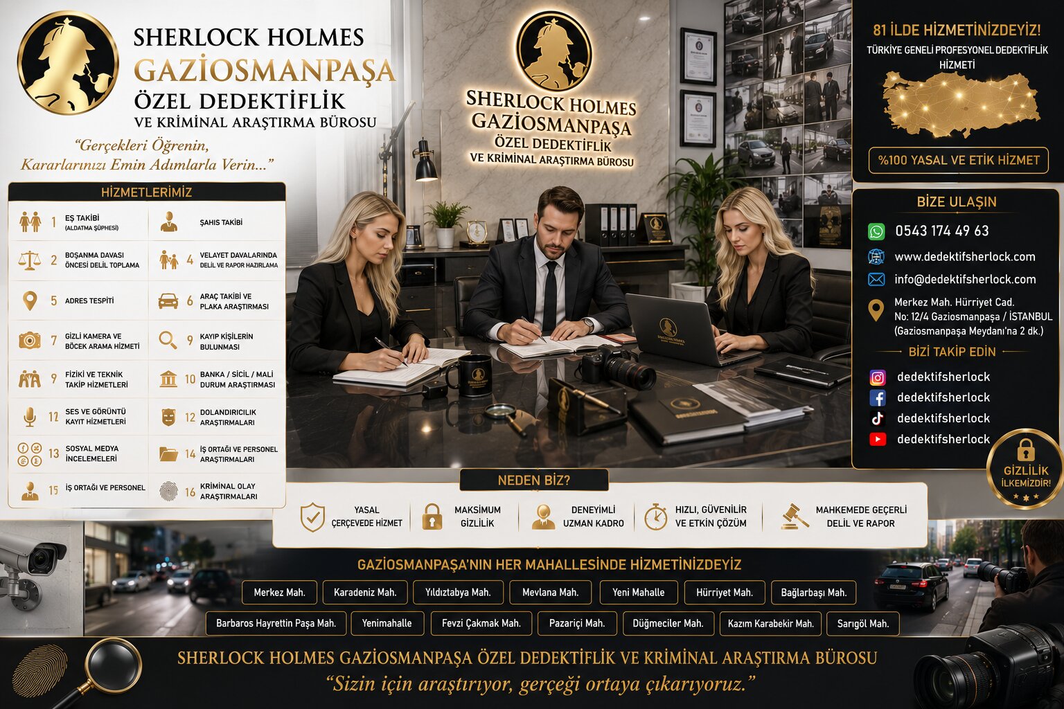 10. Gaziosmanpaşa Dedektiflik: Başakşehir, Arnavutköy ve Eyüpsultan'da Hizmet Ağı